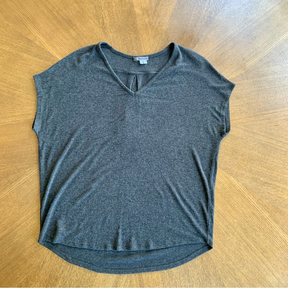 Vince Cap Sleeve Sweater Top Charcoal S